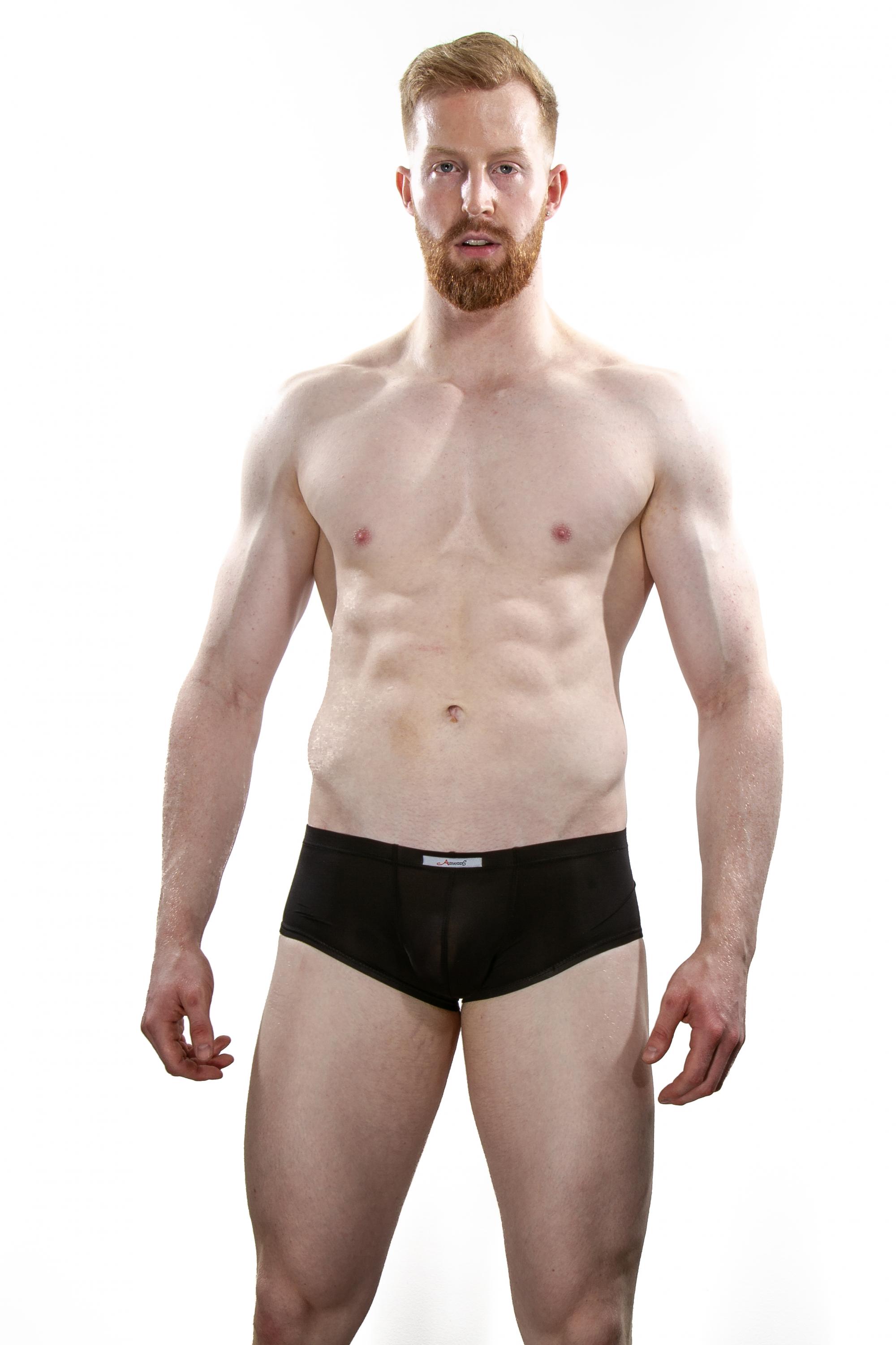 Celebrate your masculine physique with this defining microfiber brief by AlexanderS. Made from a barley there sheer fabric and contoured to hug your body.