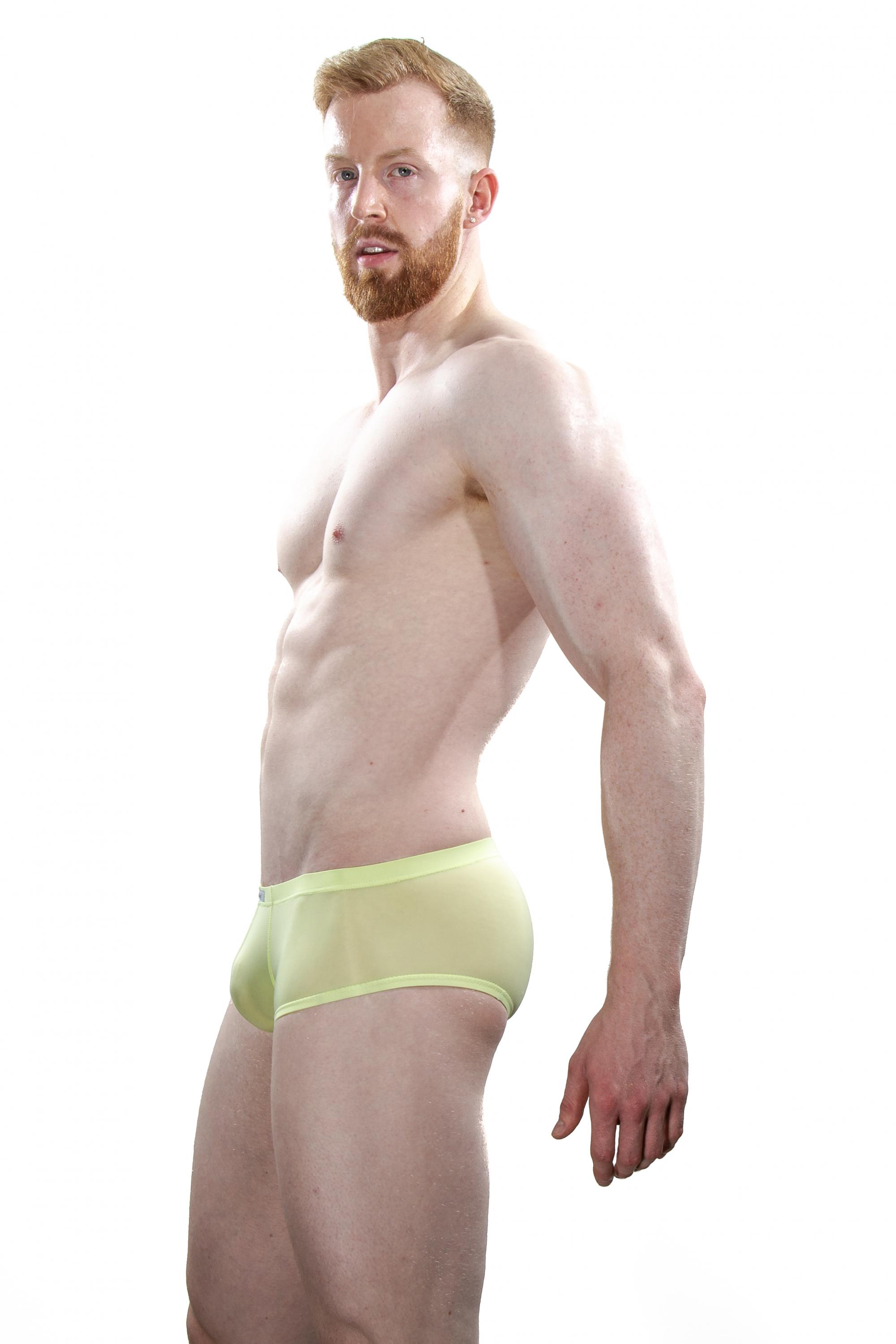 Celebrate your masculine physique with this defining microfiber brief by AlexanderS. Made from a barley there sheer fabric and contoured to hug your body.